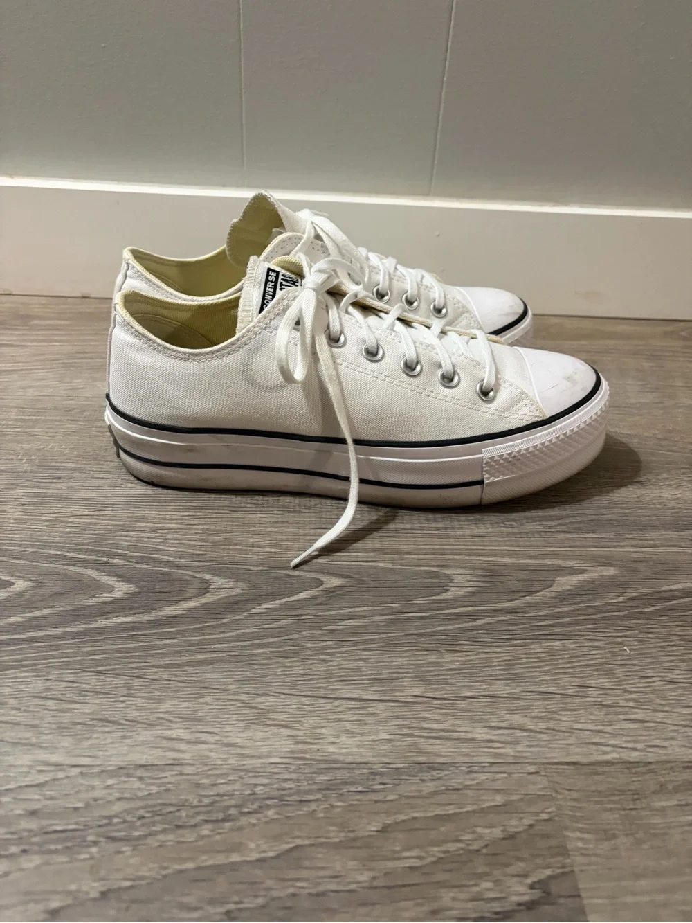 Women’s White Converse Platform Low Top Sneakers
